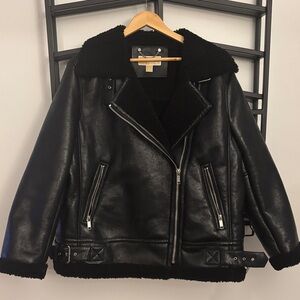 Michael Kors Black Jacket with Shearling Collar